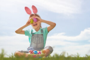 girl wearing bunny ears